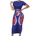 Tasman Bay 2026 Rugby Custom Short Sleeve Bodycon Dress NZ Maori Silver Fern