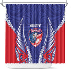 Tasman Bay 2026 Rugby Custom Shower Curtain NZ Maori Silver Fern