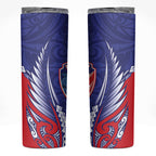 Tasman Bay 2026 Rugby Custom Skinny Tumbler NZ Maori Silver Fern