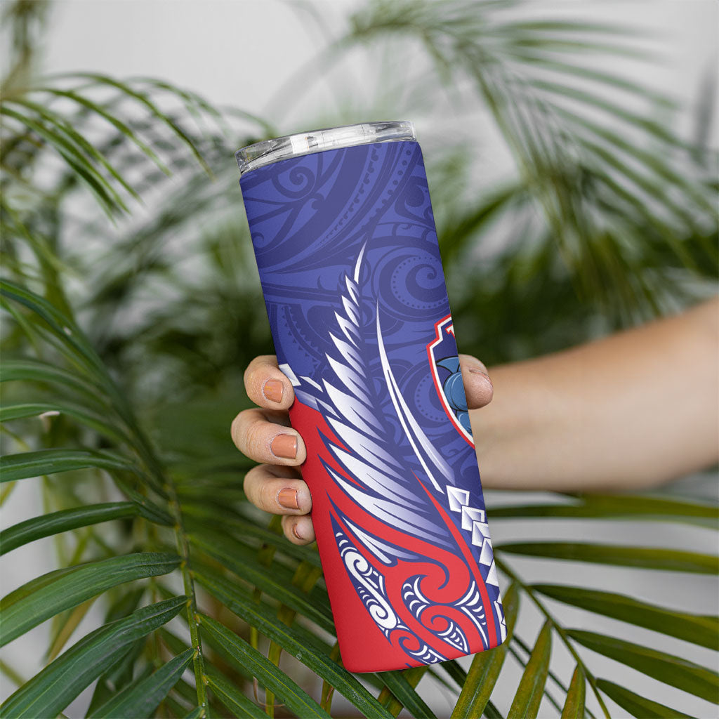 Tasman Bay 2026 Rugby Custom Skinny Tumbler NZ Maori Silver Fern