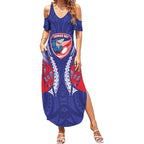 Tasman Bay 2026 Rugby Custom Summer Maxi Dress NZ Maori Silver Fern