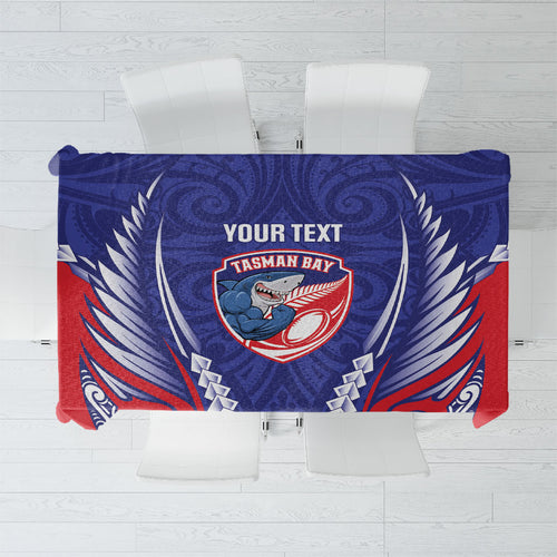 Tasman Bay 2026 Rugby Custom Tablecloth NZ Maori Silver Fern