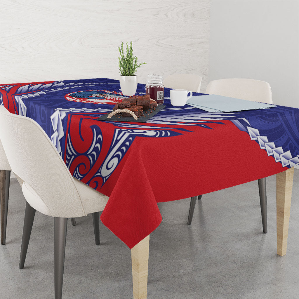 Tasman Bay 2026 Rugby Custom Tablecloth NZ Maori Silver Fern