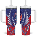Tasman Bay 2026 Rugby Custom Tumbler With Handle NZ Maori Silver Fern