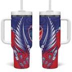 Tasman Bay 2026 Rugby Custom Tumbler With Handle NZ Maori Silver Fern