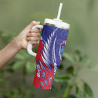 Tasman Bay 2026 Rugby Custom Tumbler With Handle NZ Maori Silver Fern