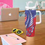 Tasman Bay 2026 Rugby Custom Tumbler With Handle NZ Maori Silver Fern