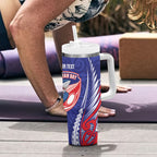 Tasman Bay 2026 Rugby Custom Tumbler With Handle NZ Maori Silver Fern