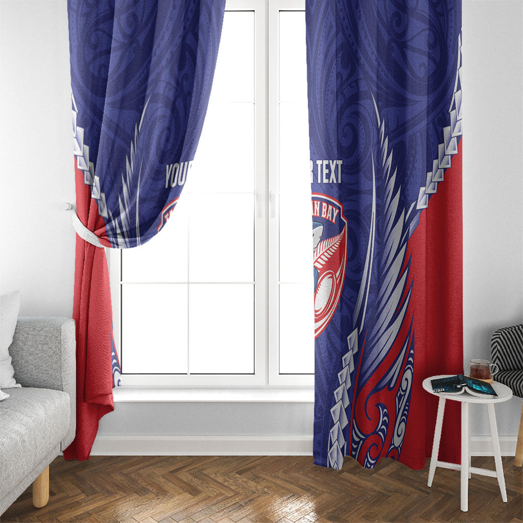 Tasman Bay 2026 Rugby Custom Window Curtain NZ Maori Silver Fern