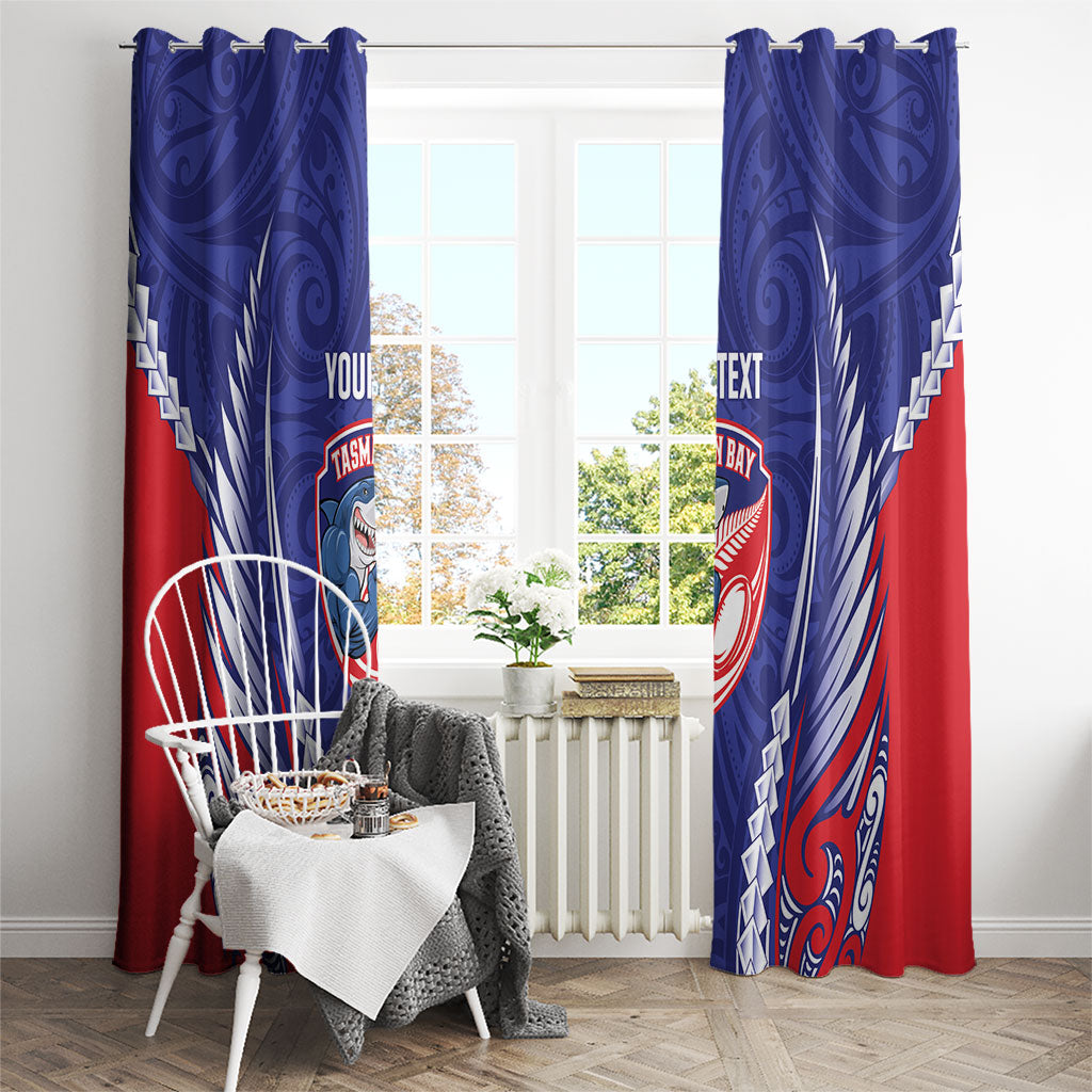 Tasman Bay 2026 Rugby Custom Window Curtain NZ Maori Silver Fern