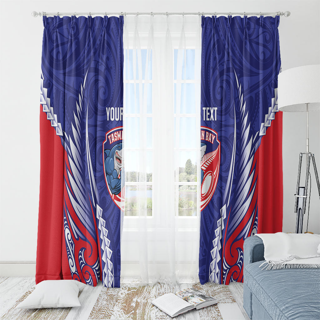 Tasman Bay 2026 Rugby Custom Window Curtain NZ Maori Silver Fern