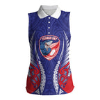 Tasman Bay 2026 Rugby Custom Women Sleeveless Polo Shirt NZ Maori Silver Fern
