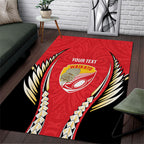 Waikato 2026 Rugby Custom Area Rug NZ Maori Silver Fern