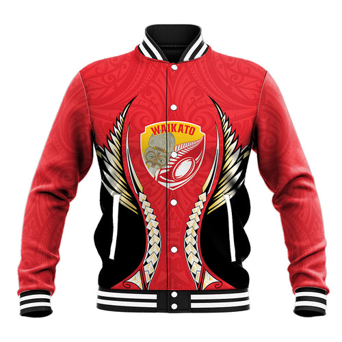 Waikato 2026 Rugby Custom Baseball Jacket NZ Maori Silver Fern
