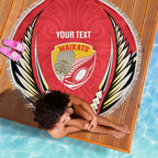 Waikato 2026 Rugby Custom Beach Blanket NZ Maori Silver Fern