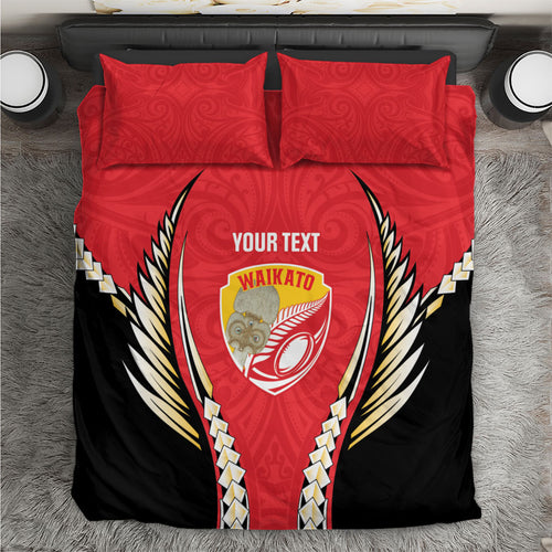 Waikato 2026 Rugby Custom Bedding Set NZ Maori Silver Fern