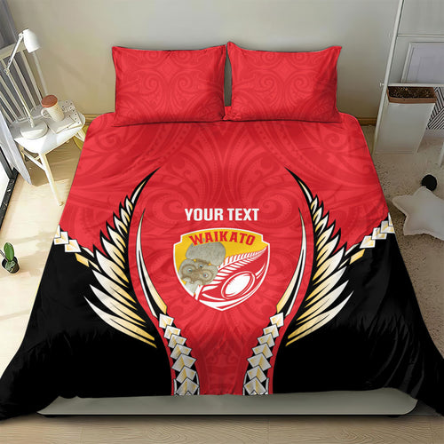Waikato 2026 Rugby Custom Bedding Set NZ Maori Silver Fern