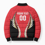 Waikato 2026 Rugby Custom Bomber Puffer Jacket NZ Maori Silver Fern