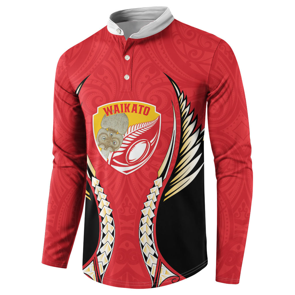 Waikato 2026 Rugby Custom Button Sweatshirt NZ Maori Silver Fern