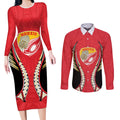 Waikato 2026 Rugby Custom Couples Matching Long Sleeve Bodycon Dress and Long Sleeve Button Shirt NZ Maori Silver Fern