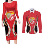 Waikato 2026 Rugby Custom Couples Matching Long Sleeve Bodycon Dress and Long Sleeve Button Shirt NZ Maori Silver Fern