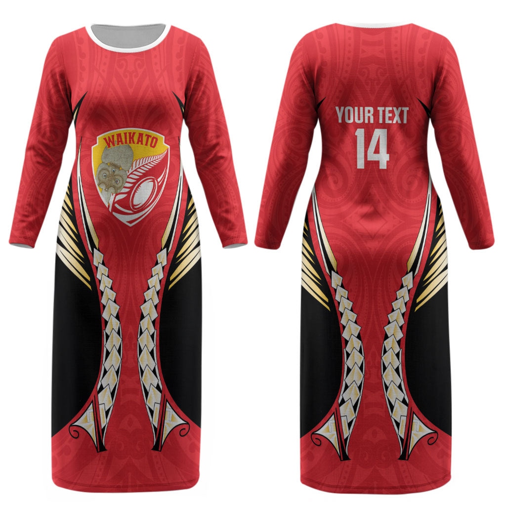Waikato 2026 Rugby Custom Couples Matching Long Sleeve Bodycon Dress and Long Sleeve Button Shirt NZ Maori Silver Fern LT14