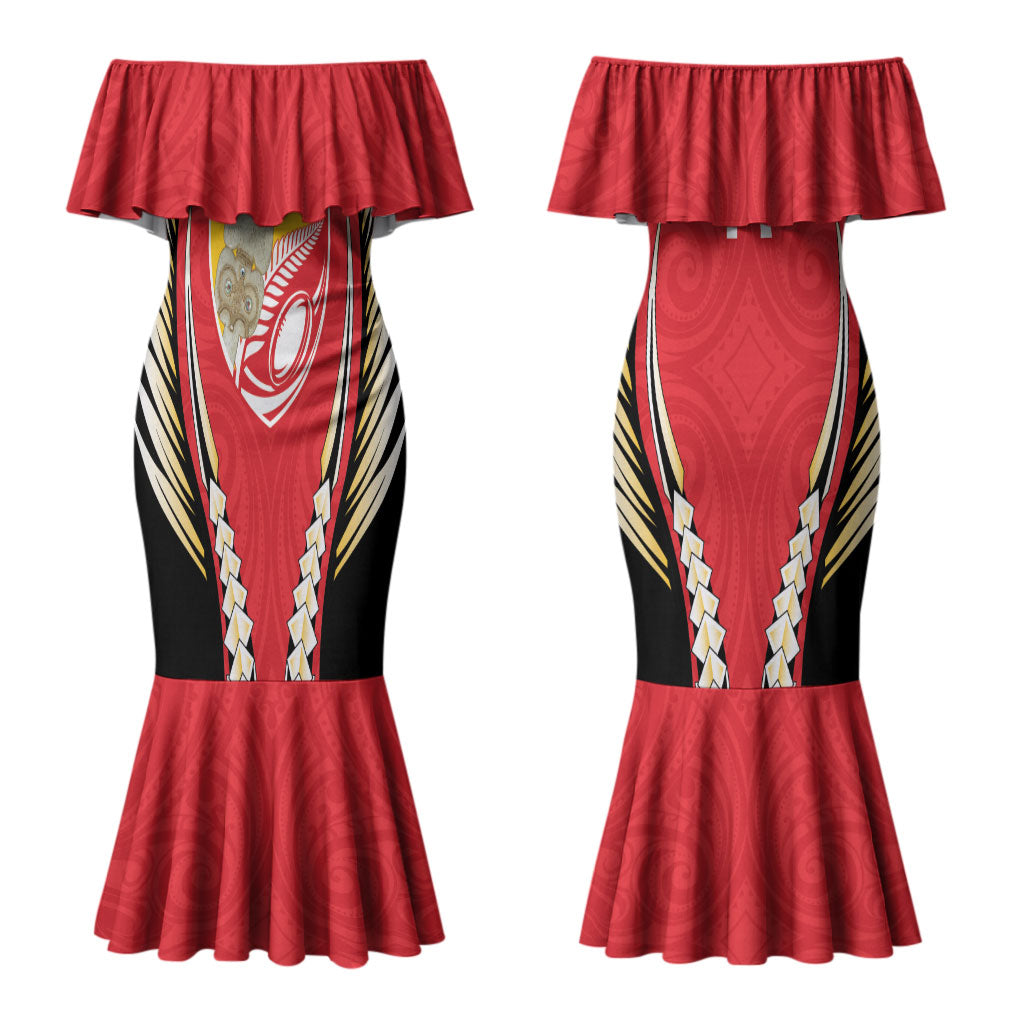 Waikato 2026 Rugby Custom Couples Matching Mermaid Dress and Hawaiian Shirt NZ Maori Silver Fern LT14