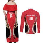 Waikato 2026 Rugby Custom Couples Matching Off Shoulder Maxi Dress and Long Sleeve Button Shirt NZ Maori Silver Fern