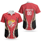 Waikato 2026 Rugby Custom Couples Matching Off Shoulder Short Dress and Hawaiian Shirt NZ Maori Silver Fern LT14