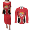 Waikato 2026 Rugby Custom Couples Matching Puletasi and Long Sleeve Button Shirt NZ Maori Silver Fern