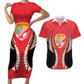Waikato 2026 Rugby Custom Couples Matching Short Sleeve Bodycon Dress and Hawaiian Shirt NZ Maori Silver Fern