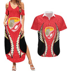 Waikato 2026 Rugby Custom Couples Matching Summer Maxi Dress and Hawaiian Shirt NZ Maori Silver Fern