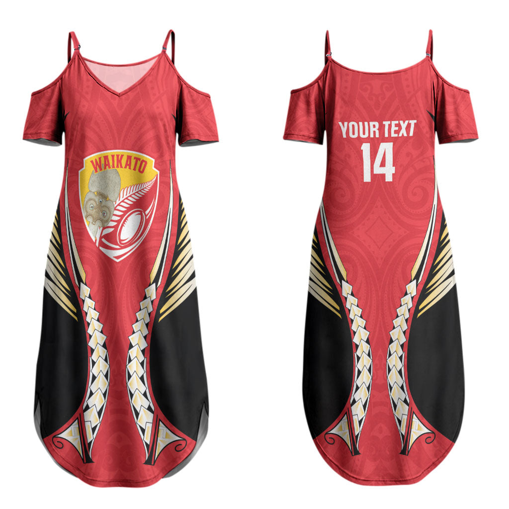 Waikato 2026 Rugby Custom Couples Matching Summer Maxi Dress and Hawaiian Shirt NZ Maori Silver Fern LT14