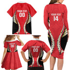 Waikato 2026 Rugby Custom Family Matching Long Sleeve Bodycon Dress and Hawaiian Shirt NZ Maori Silver Fern