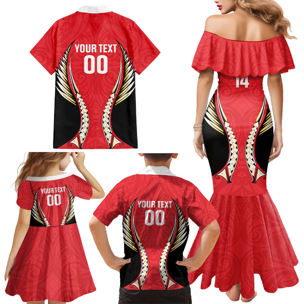 Waikato 2026 Rugby Custom Family Matching Mermaid Dress and Hawaiian Shirt NZ Maori Silver Fern