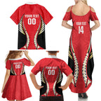 Waikato 2026 Rugby Custom Family Matching Summer Maxi Dress and Hawaiian Shirt NZ Maori Silver Fern