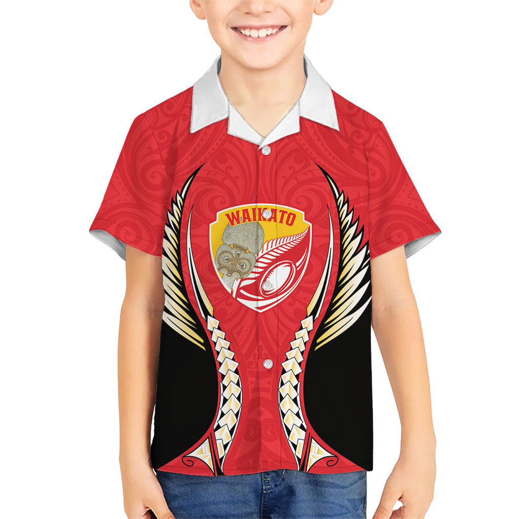 Waikato 2026 Rugby Custom Kid Hawaiian Shirt NZ Maori Silver Fern