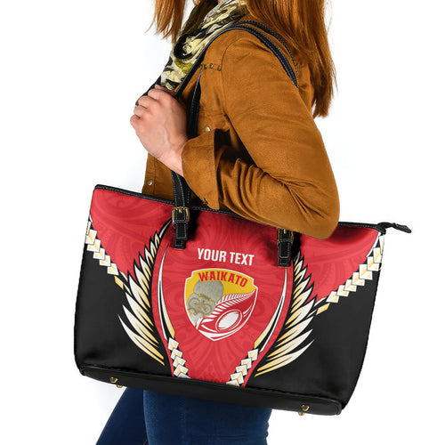 Waikato 2026 Rugby Custom Leather Tote Bag NZ Maori Silver Fern