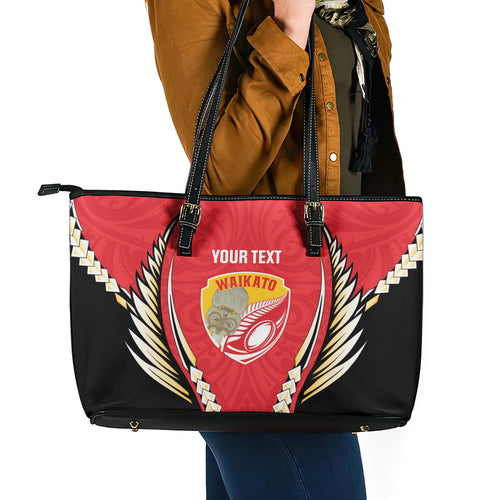 Waikato 2026 Rugby Custom Leather Tote Bag NZ Maori Silver Fern