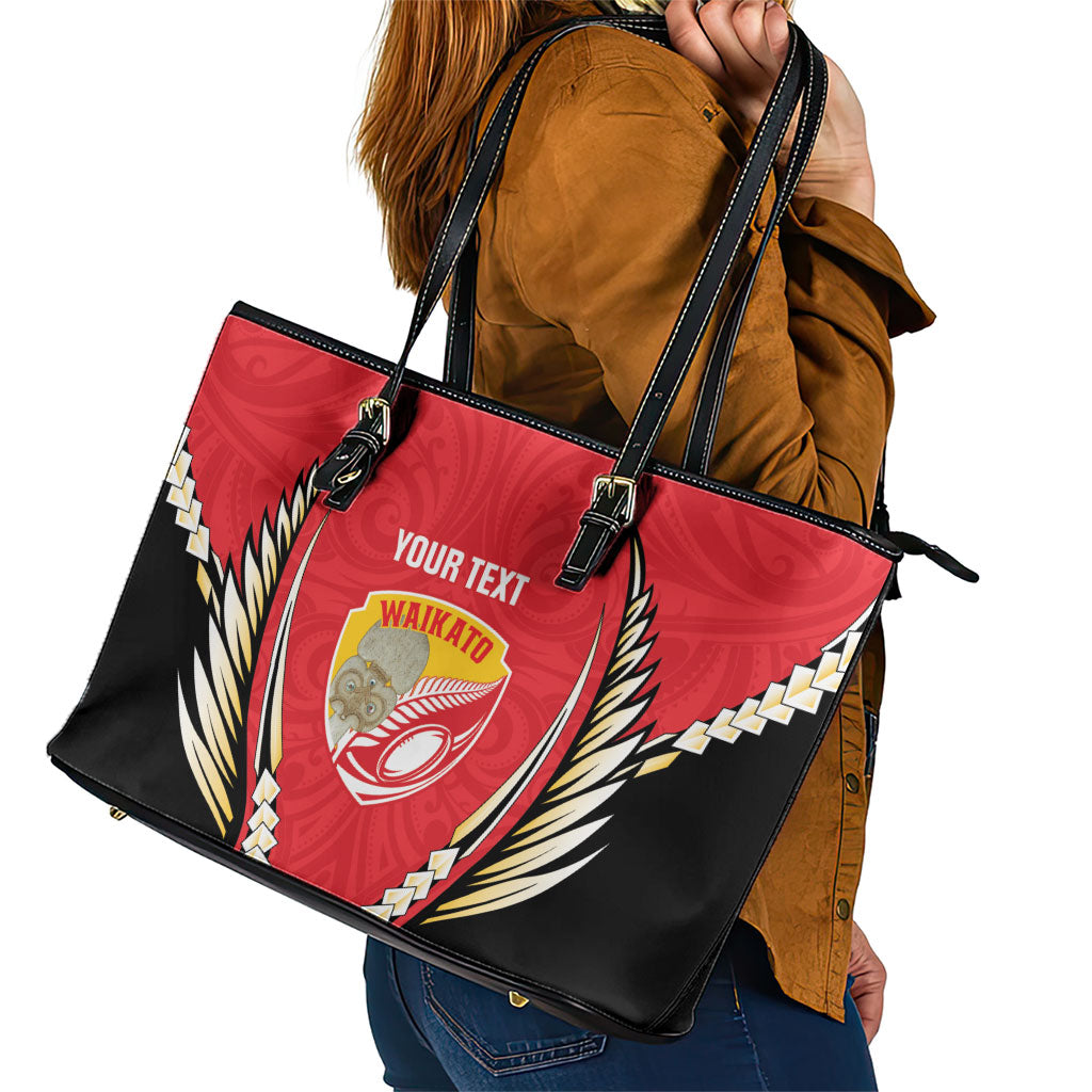 Waikato 2026 Rugby Custom Leather Tote Bag NZ Maori Silver Fern