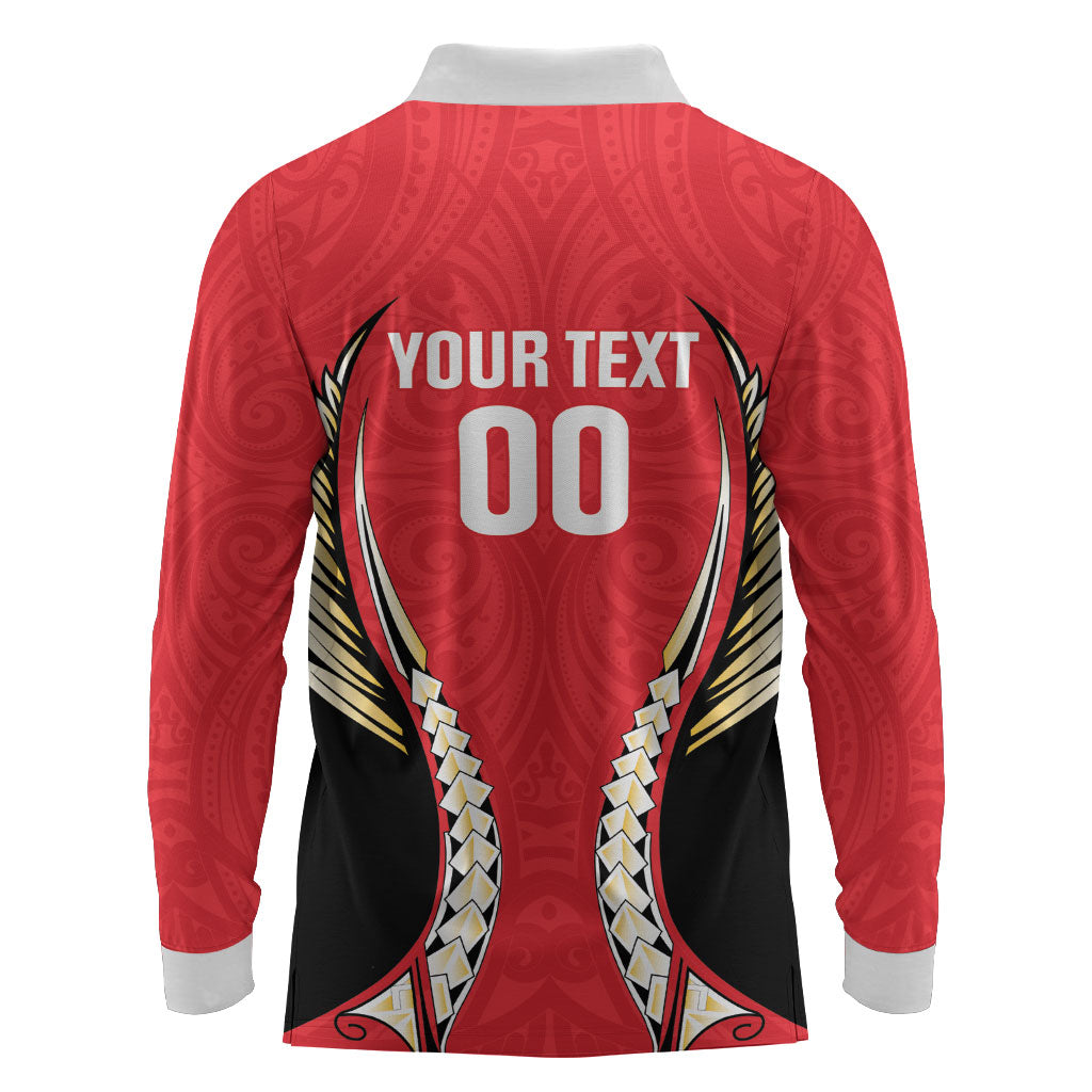 Waikato 2026 Rugby Custom Long Sleeve Polo Shirt NZ Maori Silver Fern