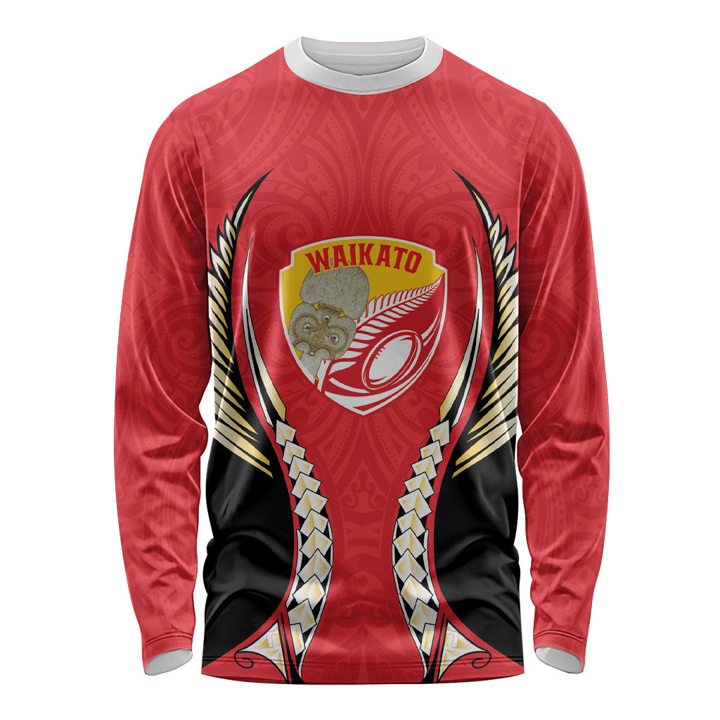Waikato 2026 Rugby Custom Long Sleeve Shirt NZ Maori Silver Fern