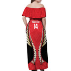 Waikato 2026 Rugby Custom Off Shoulder Maxi Dress NZ Maori Silver Fern