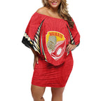 Waikato 2026 Rugby Custom Off Shoulder Short Dress NZ Maori Silver Fern