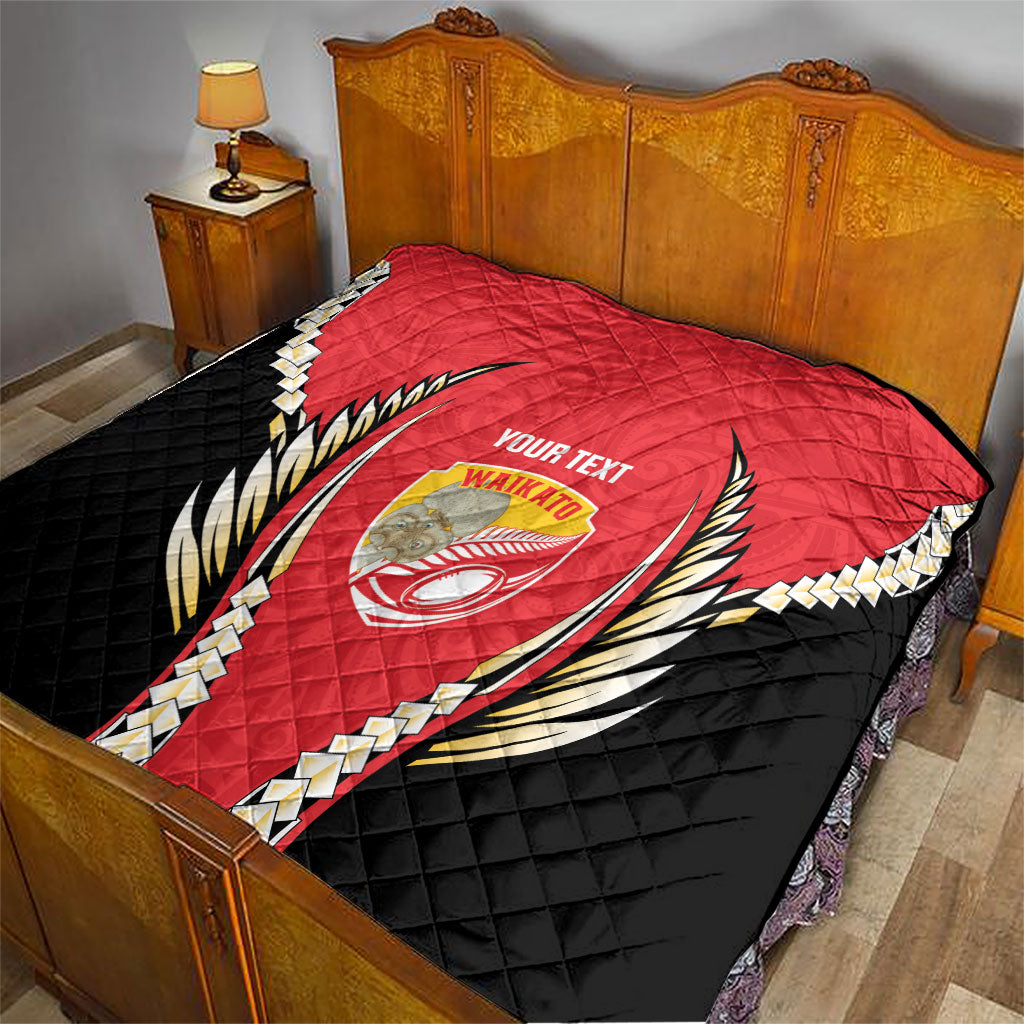 Waikato 2026 Rugby Custom Quilt NZ Maori Silver Fern