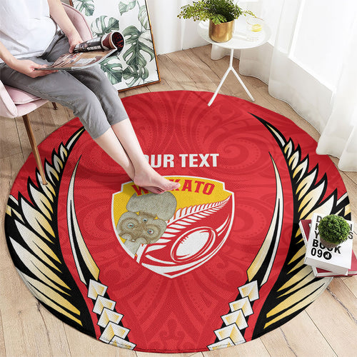 Waikato 2026 Rugby Custom Round Carpet NZ Maori Silver Fern