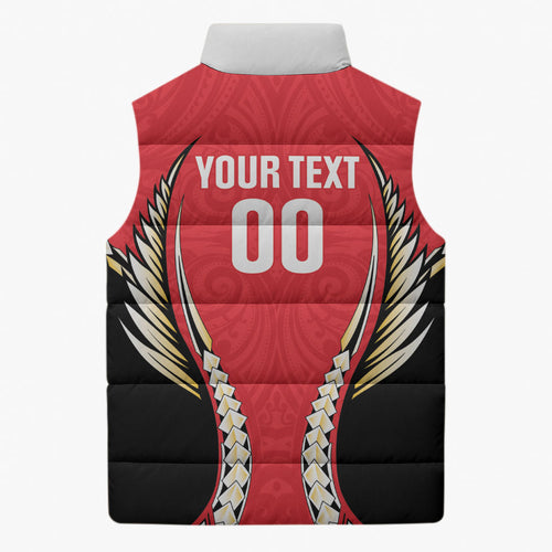 Waikato 2026 Rugby Custom Sleeveless Puffer Jacket NZ Maori Silver Fern
