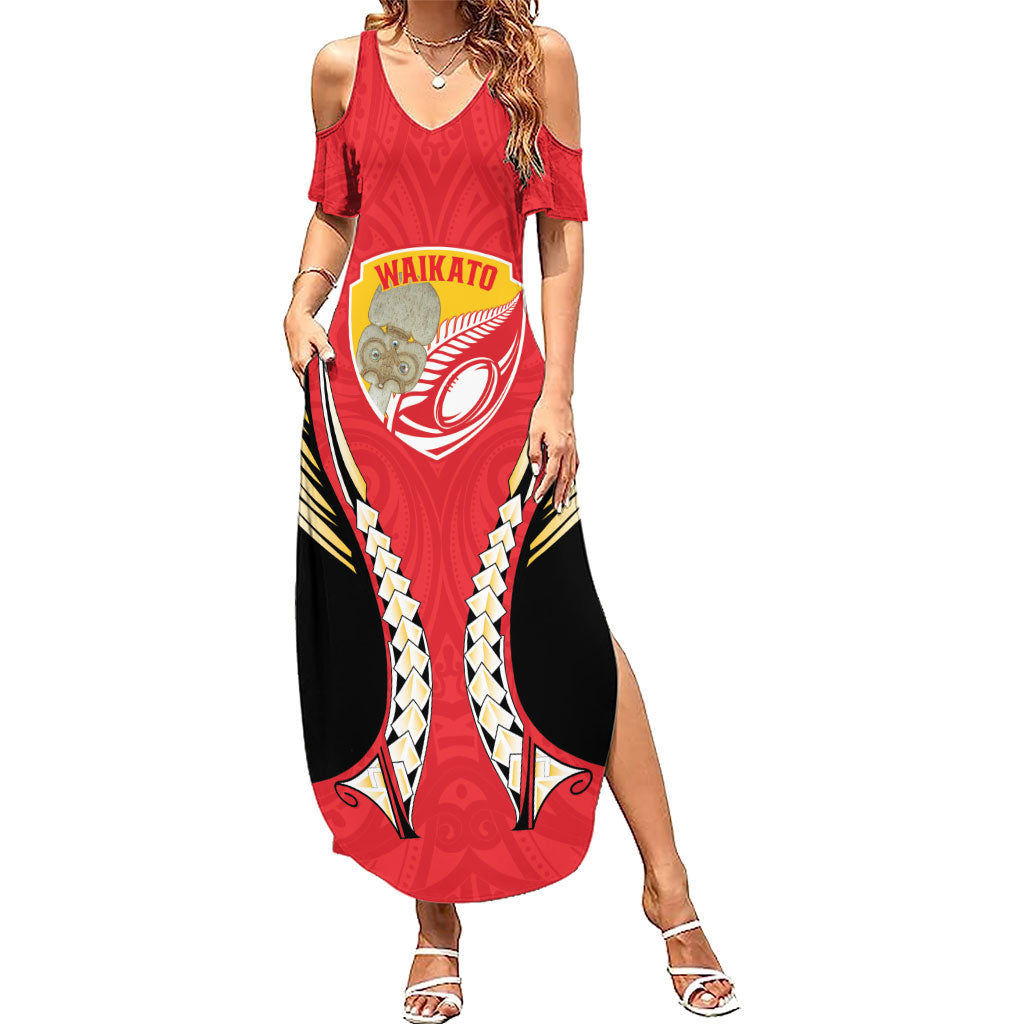 Waikato 2026 Rugby Custom Summer Maxi Dress NZ Maori Silver Fern
