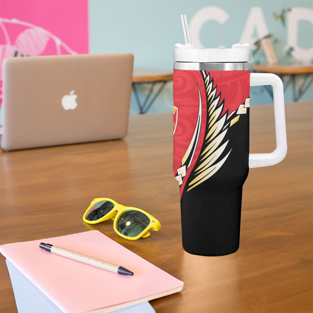 Waikato 2026 Rugby Custom Tumbler With Handle NZ Maori Silver Fern