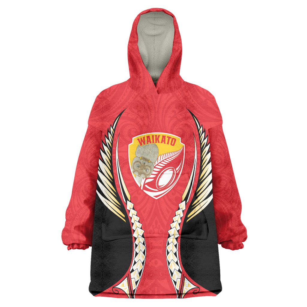 Waikato 2026 Rugby Custom Wearable Blanket Hoodie NZ Maori Silver Fern